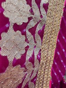 Elegant Pink gota pati saree with stitch blouse