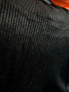 Black Ribbed High-Neck Top