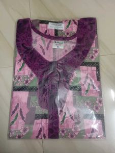 Beautiful Floral Zip Type Nighty XL