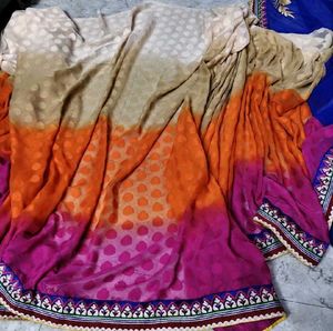 Vibrant Ombre Patterned Saree