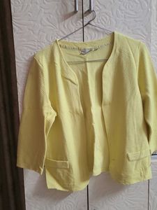 Women's Yellow Cropped Jacket
