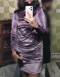 Velvet Ruched Bodycon Dress