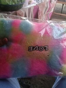 Multicolor Heart Shape Soft Plush Cushion