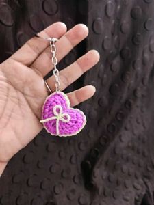crochet heart keychain ❤️💝