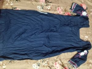 Embroidered Navy Blue Kurta set