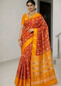 Stunning Red & Yellow Patola Saree