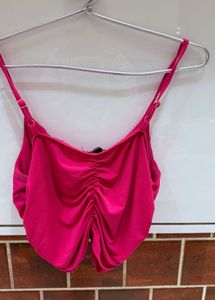 Hot Pink Ruched Cami Top
