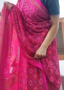 Vibrant Pink Ethnic Saree