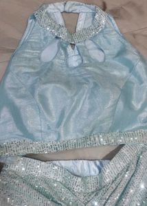 Sparkling Sky Blue Lehenga Choli Set