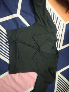 Stylish Black Tie-Front Top