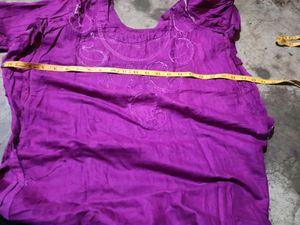 Embroidered Purple Kurti