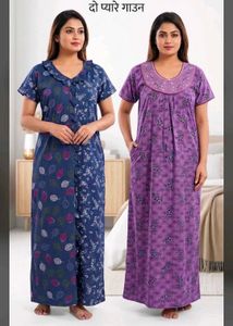 Navy Blue Nightgown/ nighty ( combo of two )