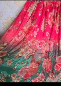 Stunning Floral Print Anarkali Gown