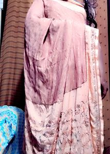 Soft Satin Saree Fully Work