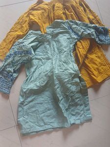 Yellow Embroidered Kurta Set of 2