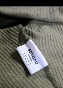 Ribbed Tie-Front Long Sleeve Top
