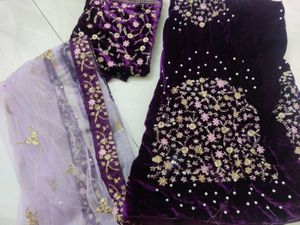 Excellent Velvet Lehenga New Condition