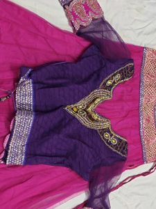 Vibrant Pink &amp; Purple Lehenga Choli