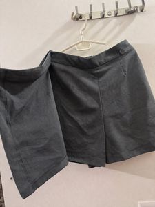 Chic Grey Wrap Skort