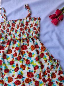 Cute Floral Fleece Dress