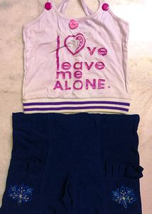 Blue Velvet Pant And White Top Combo For Girls