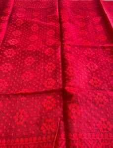Red Jamdani Saree
