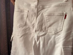 off white color cargo denim