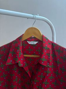 Red Printed Full Sleeve Korean Shirt