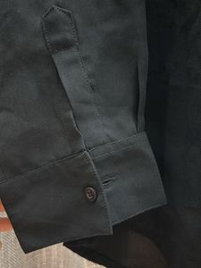 Chic Black Collared Blouse with Studs