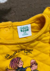 Mini Klub Yellow Cotton Quilted Baby Girl Dress
