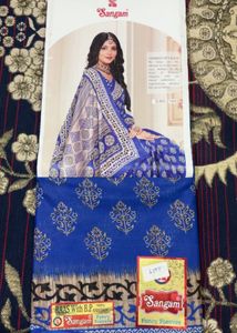 Sangam Blue Cotton Saree