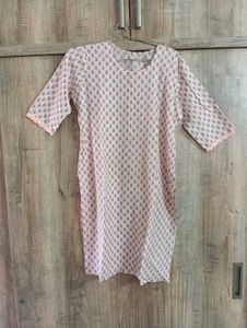 PINK PRINTED COTTON KURTA
