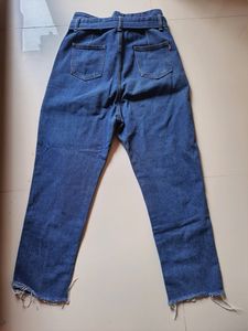 High-Waisted Belted Mom Jeans