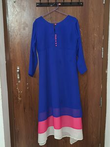 floral blue kurta