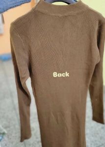 Brown Knit Bodycon Dress