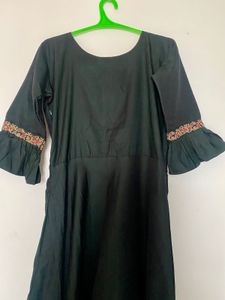 *Best Deal*Olive Green Long Frock Along With Dupat