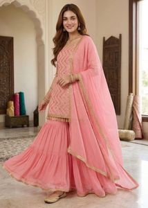 bollywood style Pink Sharara Suit for girl /woman