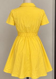 Vibrant Yellow Short Sleeve Dress