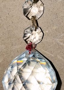 Vintage Crystal Glass Chandelier'd Prism Almond Pa