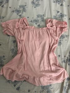 Cute Pink Ruffled Top