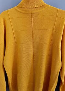 Mustard Yellow Knit Turtleneck Sweater
