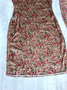 Floral Print satin kurta pant