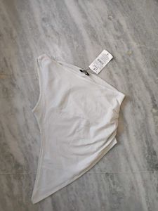 Chic One-Shoulder White Top