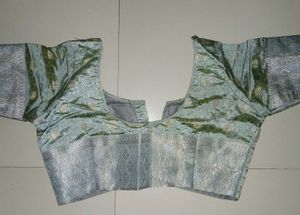 Silver Brocade Silk Saree with Blouse