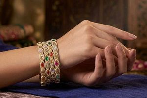 Exquisite Multi-Color Stone Bangles