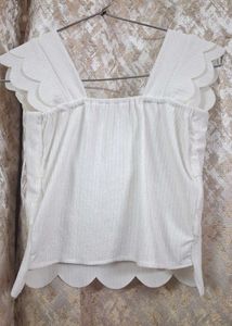 Cute White Scalloped Top