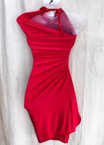 Striking Red Halter Neck Dress