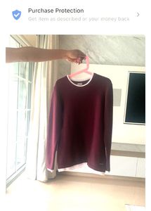 Burgundy Long Sleeve Knit Shirt Boy Age 8-10