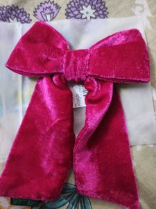 Pink Velvet Bow Hair Clip