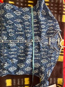 Siyahi Blue &amp; White Print Tunic